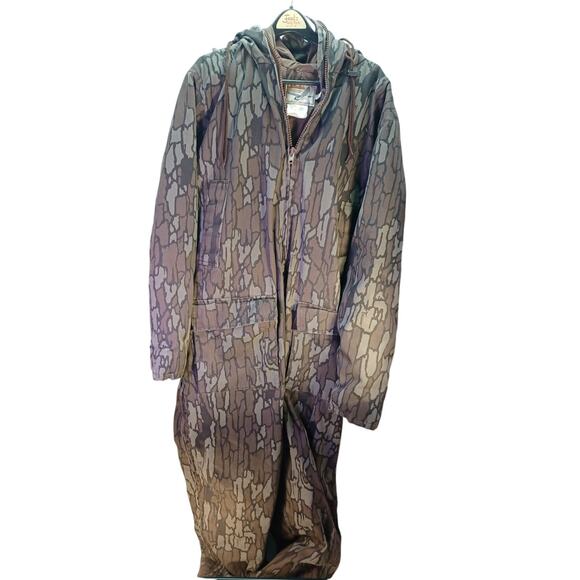 VTG Cabela's Camo Hunting Overalls/Coveralls, Tall XL Down Insulated Trebark - Picture 1 of 8